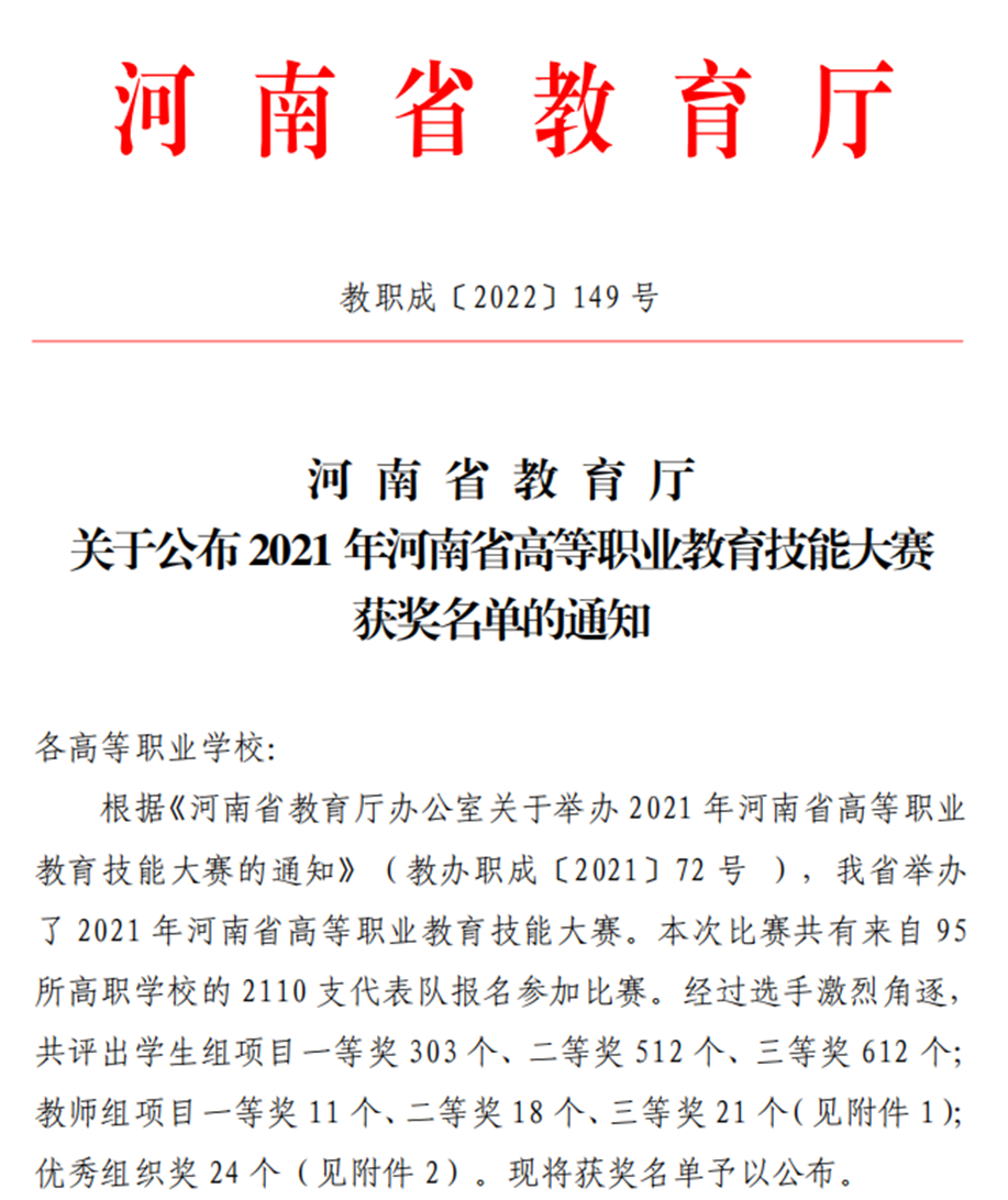 河南省高等职业教育技能大赛